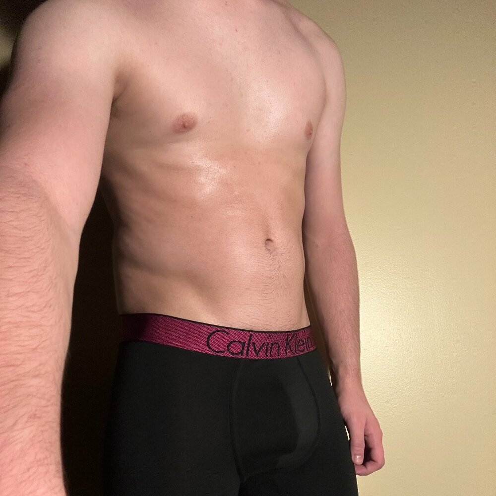 Calvin Klein Men's Customized Micro Boxer Briefs (Pink/Black, Medium)